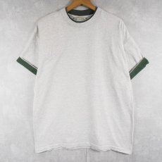 画像1: 80〜90's L.L.Bean USA製 レイヤードデザイン ガンパッチ付きTシャツ XL (1)