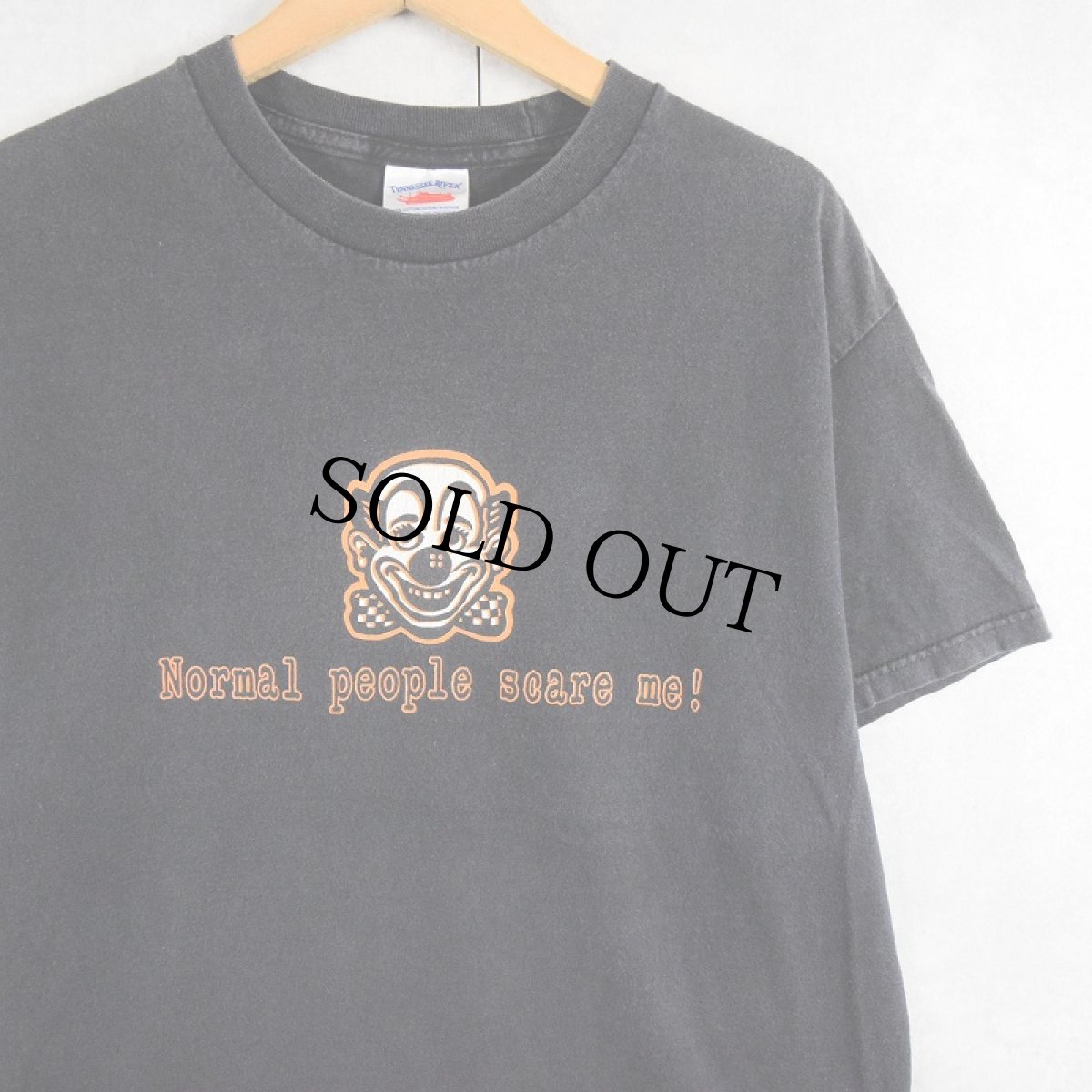 画像1: 2000's Normal people scare me! ピエロプリントTシャツ BLACK L (1)