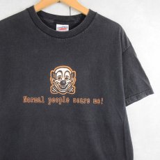 画像1: 2000's Normal people scare me! ピエロプリントTシャツ BLACK L (1)