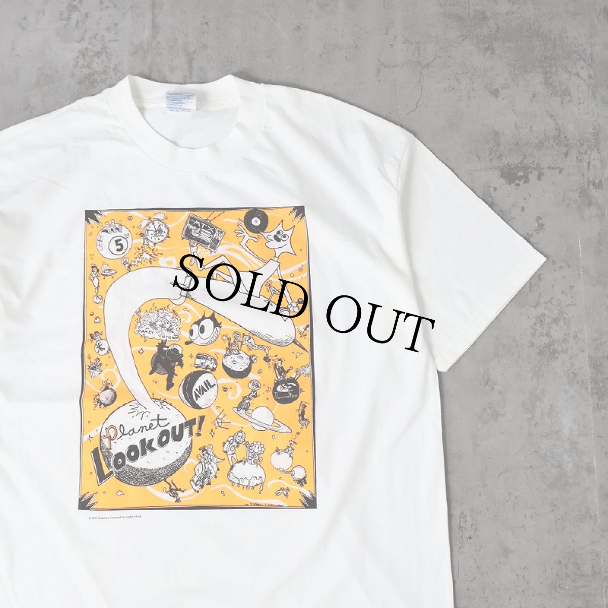 画像1: 90's Lookout Records "Planet Lookout!" レコードレーベル プリントTシャツ XL (1)
