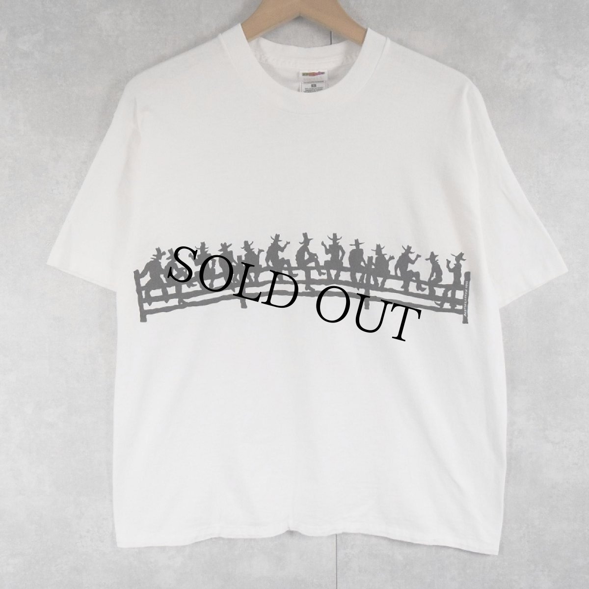 画像1: 90's CANADA製 "Austin Cotton" カウボーイプリントTシャツ L (1)
