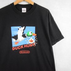 画像1: 2000's Nintendo DUCK HUNT ビデオゲームプリントTシャツ BLACK L (1)