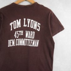 画像1: 70's RUSSELL ATHLETIC USA製 "TOM LYONS" プリントTシャツ BROWN M (1)