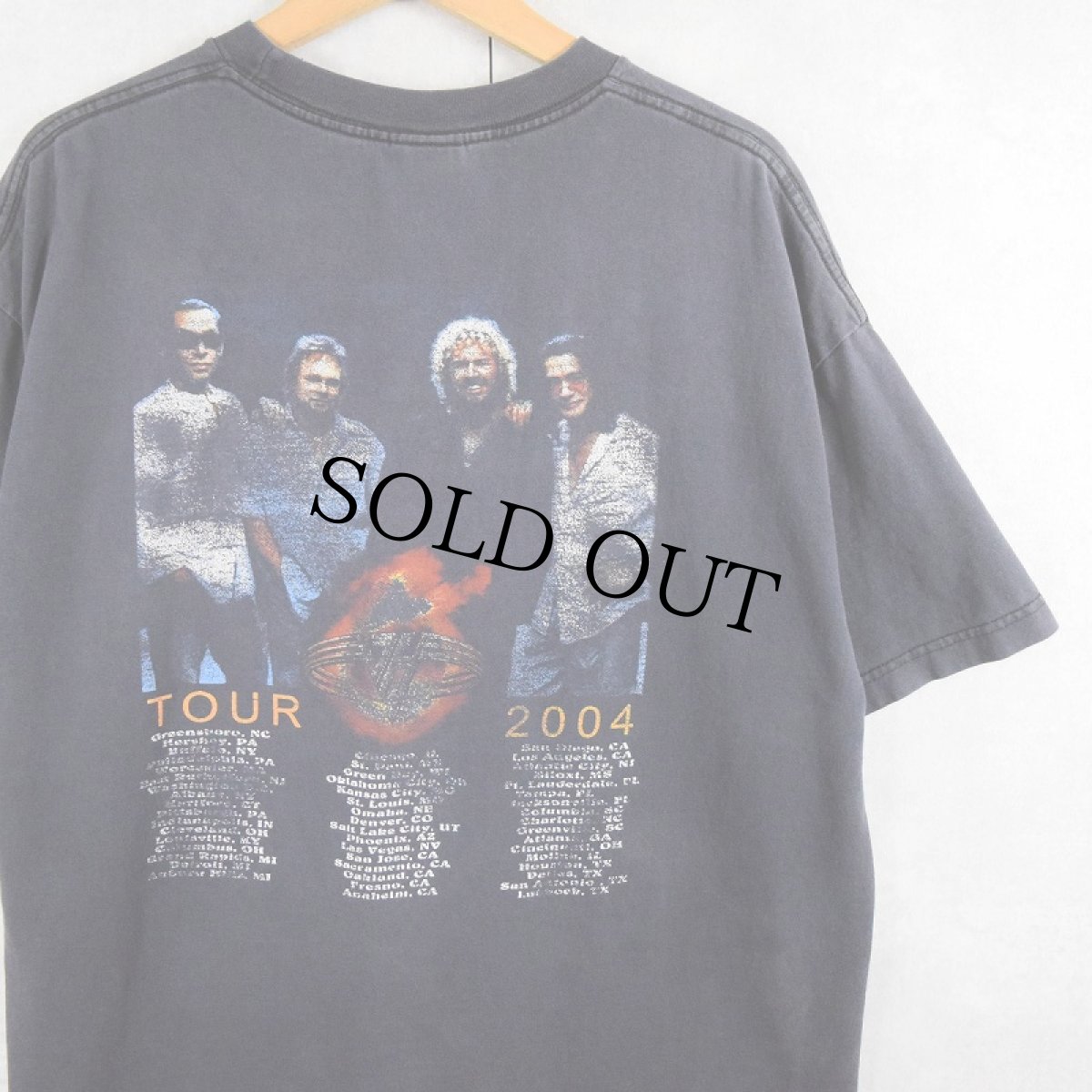 画像2: 2004 VAN HALEN ハードロックバンドツアーTシャツ XL (2)