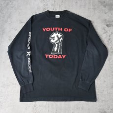 画像1: 90's YOUTH OF TODAY USA製 "POSITIVE OUTLOOK" ハードコアパンクバンド プリントロンT BLACK XL (1)