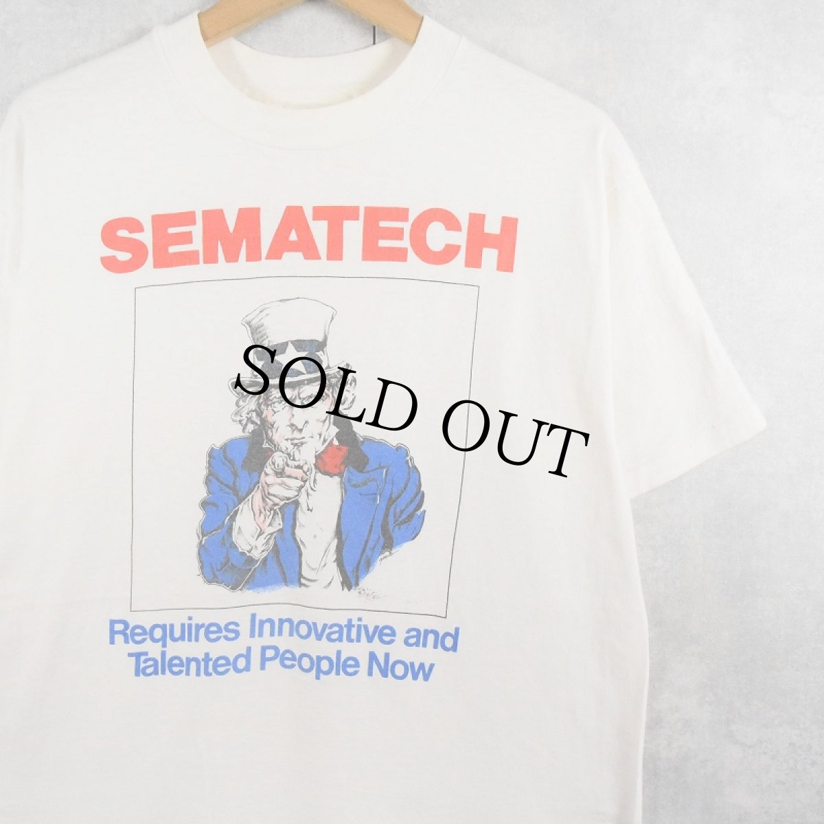 画像1: 90's Uncle Sam USA製 "SEMATECH" キャラクタープリントTシャツ L (1)