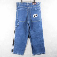 画像1: plugg サイドライン ワイドデニム ペインターパンツ W38 (1)