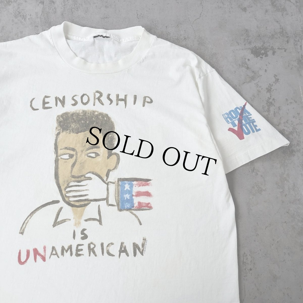 画像1: 90's Josh Gosfield × MTV Rock The Vote "Censorship Is Unamerican" プリントTシャツ XL (1)
