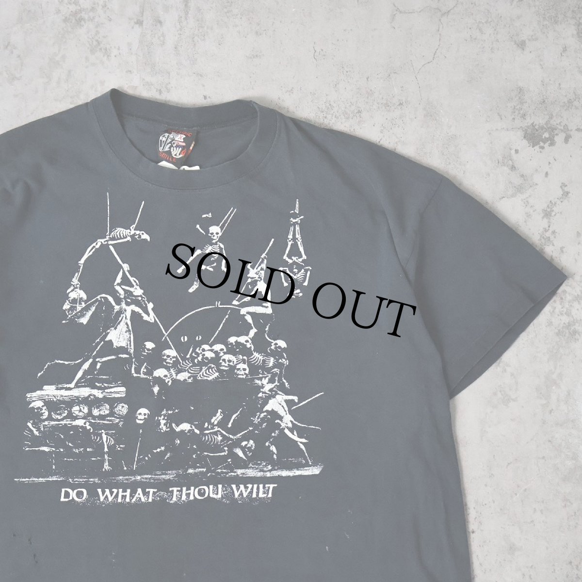 画像1: Archaic smile USA製 スカルプリントTシャツ BLACK (1)