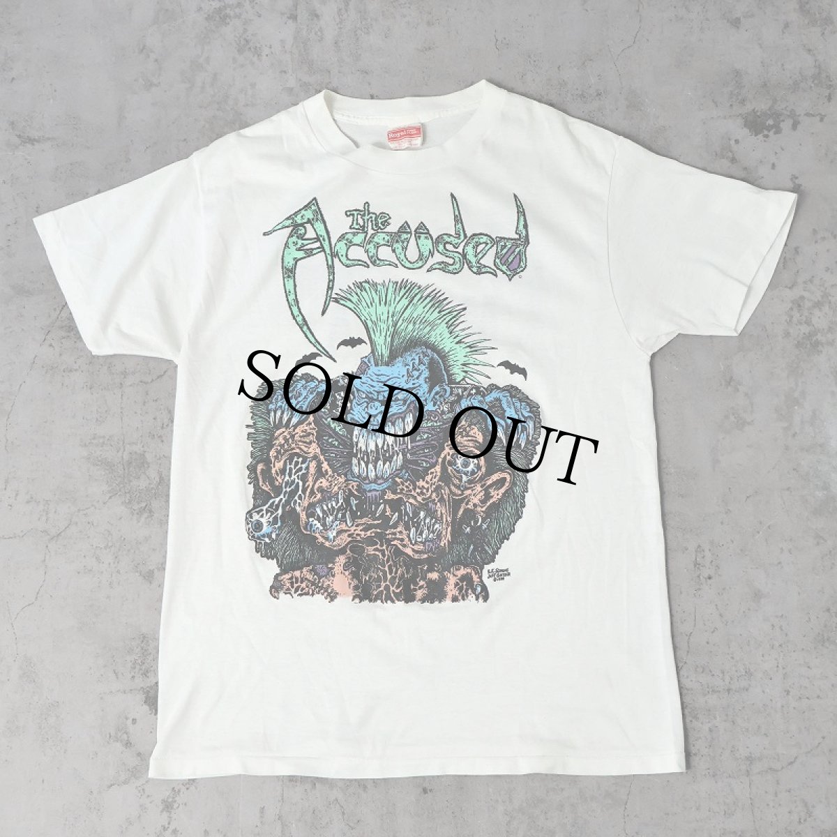画像1: 80's THE ACCUSED USA製 クロスオーバー スラッシュバンド プリントTシャツ L (1)