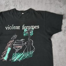 画像1: 80's Violent Femmes フォークパンクバンド ツアープリントTシャツ BLACK (1)