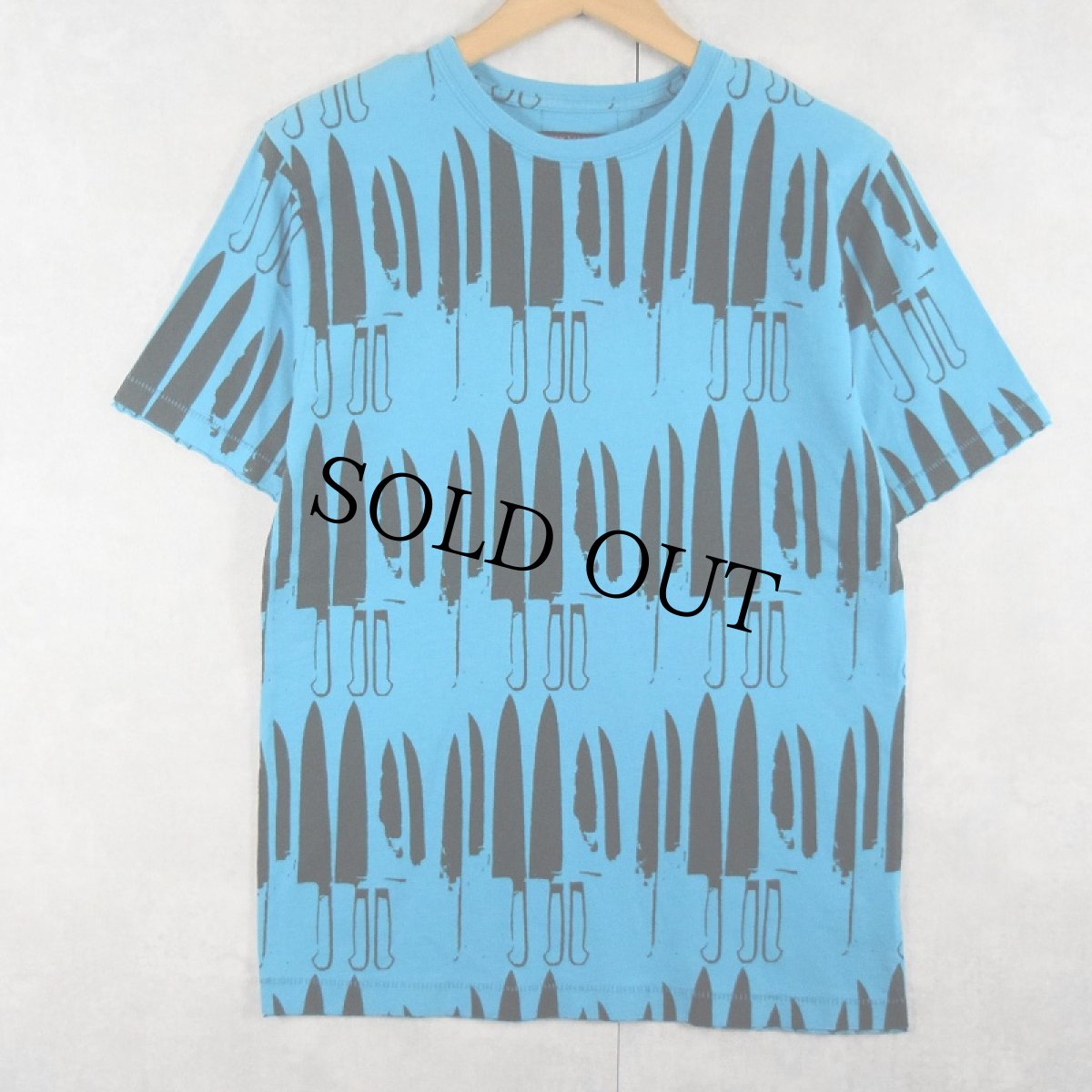 画像1: 【SALE】 ANDY WARHOL ナイフ柄 アートプリントTシャツ M (1)
