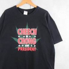 画像1: 2000's CHEECH&CHONG "THE DREAM TEAM" コメディアンプリントTシャツ BLACK XL (1)