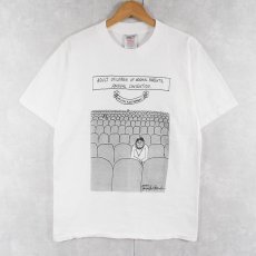 画像1: 80's "ADULT CHILDREN OF NORMAL..." シュールイラストプリントTシャツ L (1)