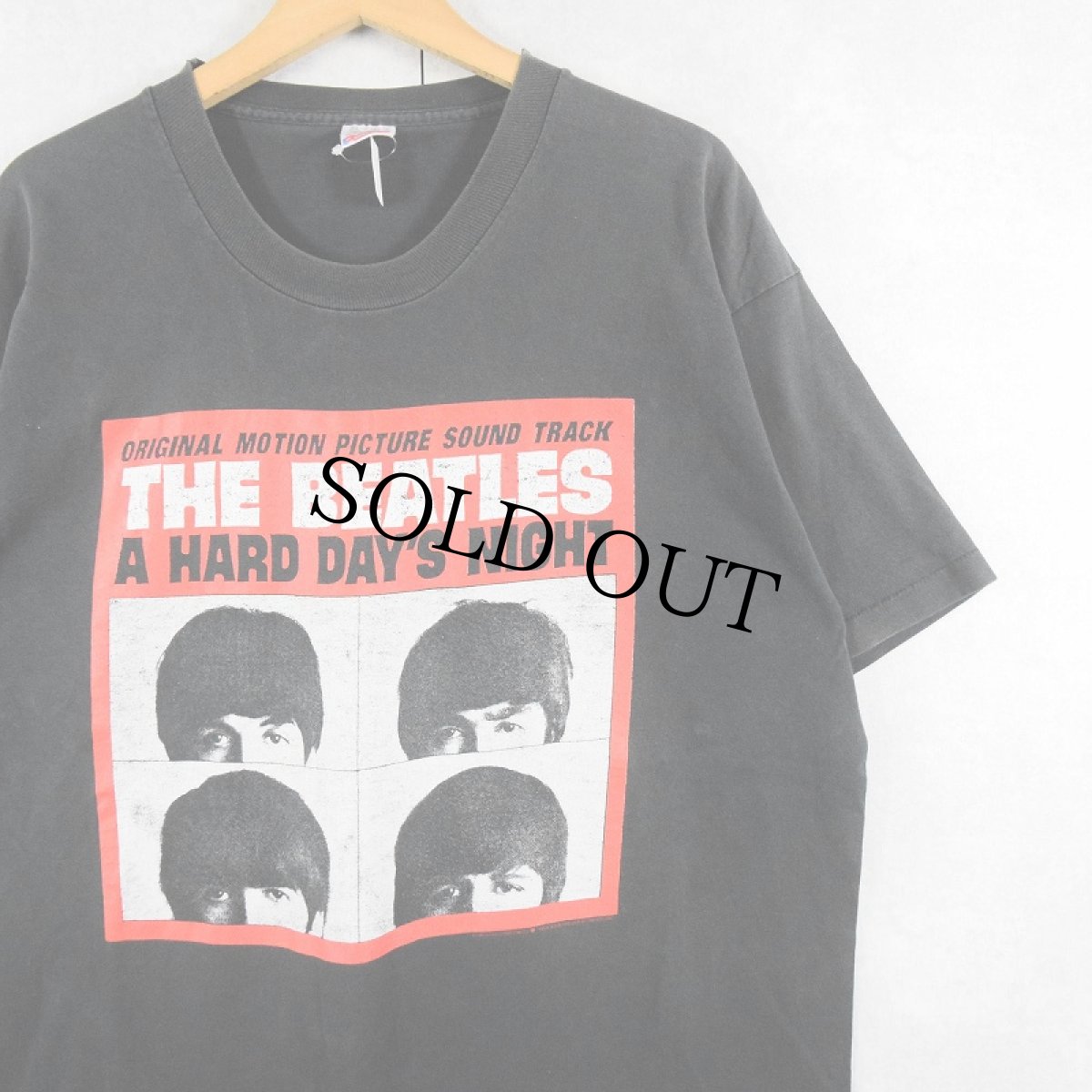 画像1: 90's THE BEATLES USA製 "A HARD DAY'S NIGHT" ロックバンドプリントTシャツ BLACK XL (1)