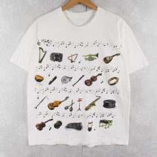 画像1: 楽器 大判発泡プリントTシャツ  (1)