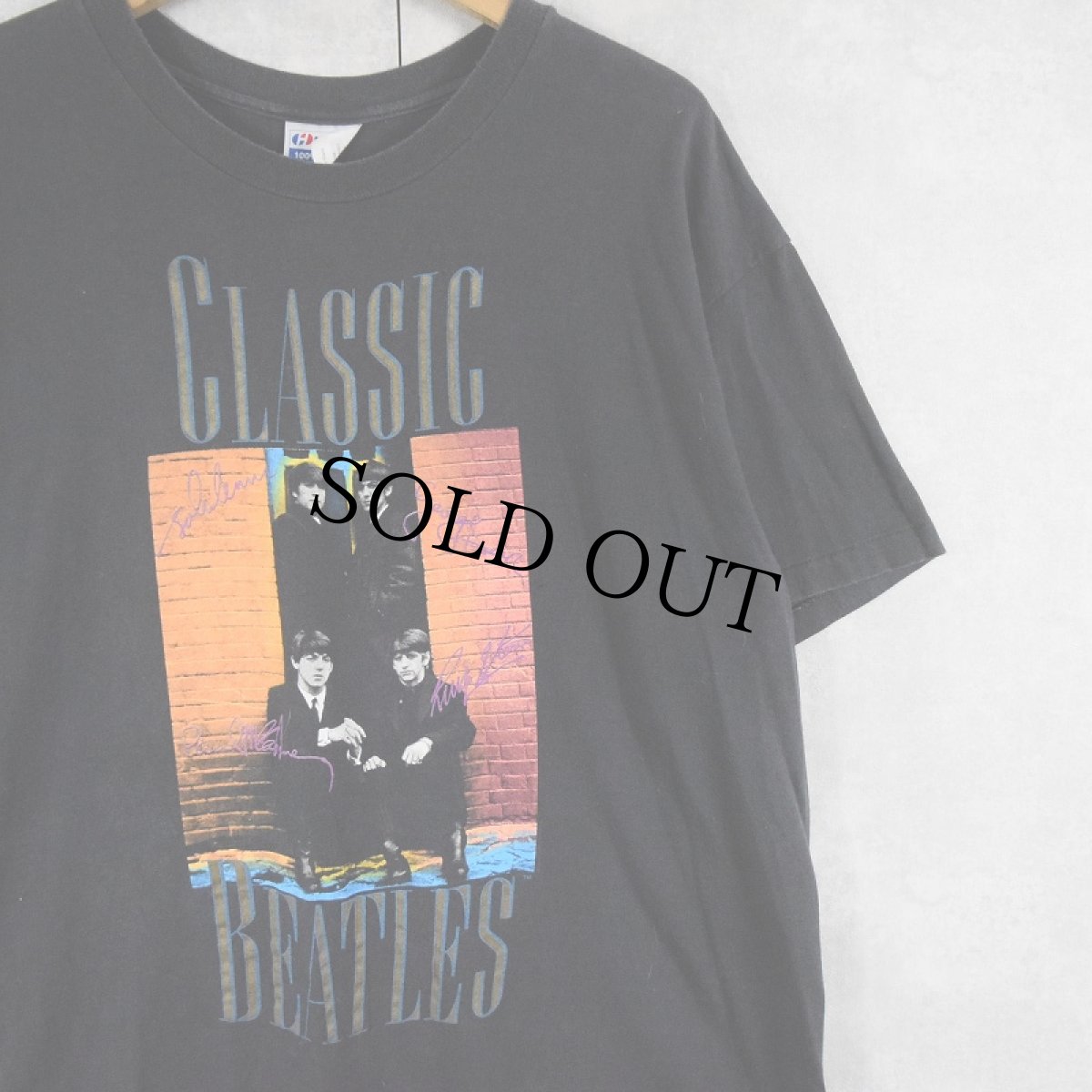 画像1: 80's THE BEATLES USA製 "CLASSIC BEATLES" ロックバンドプリントTシャツ BLACK XL (1)