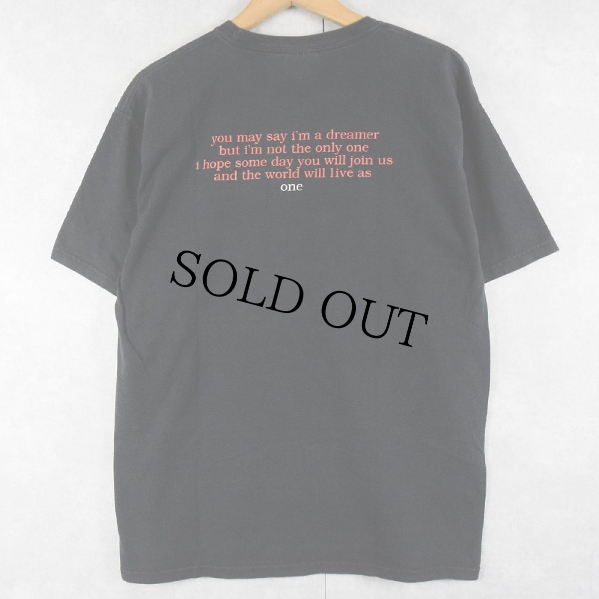 画像2: John Lennon "Imagine" ミュージシャンプリントTシャツ BLACK L (2)