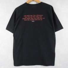 画像2: John Lennon "Imagine" ミュージシャンプリントTシャツ BLACK L (2)