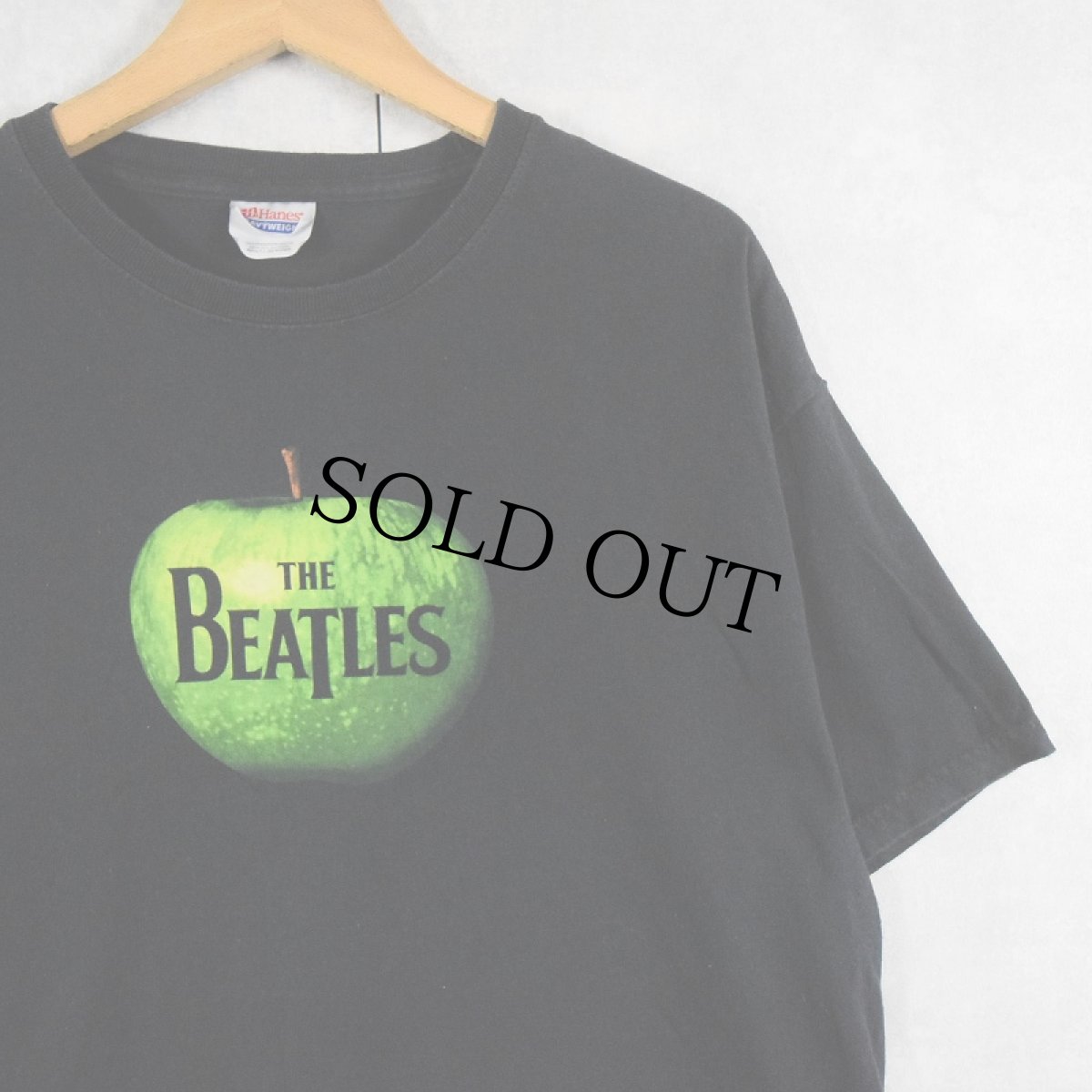 画像1: THE BEATLES "Apple Records" ロックバンドプリントTシャツ BLACK L (1)