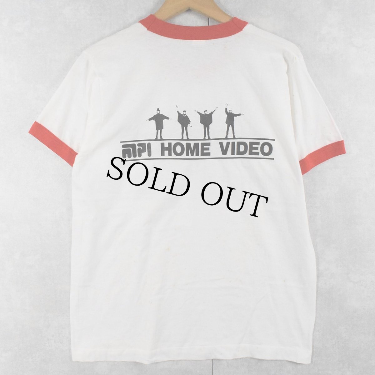 画像2: 80's THE BEATLES USA製 "HELP!" ロックバンドプリントリンガーTシャツ L (2)
