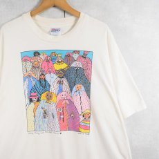 画像1: 90's Kiki Suarez USA製 "Many Strong and Beautiful Women" アートプリントTシャツ XXL (1)
