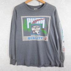 画像1: 80's PUMA USA製 "QUALITY" ロゴプリントロンT L (1)