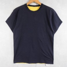 画像1: 90's U.S.NAVY ダブルフェイス リバーシブルTシャツ NAVY MEDIUM (1)