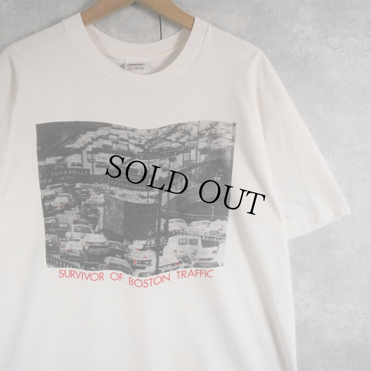 画像1: 90's USA製 "SURVIVOR OF BOSTON TRAFFIC" フォトプリントTシャツ XL (1)