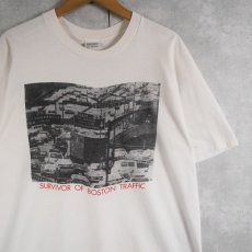 画像1: 90's USA製 "SURVIVOR OF BOSTON TRAFFIC" フォトプリントTシャツ XL (1)