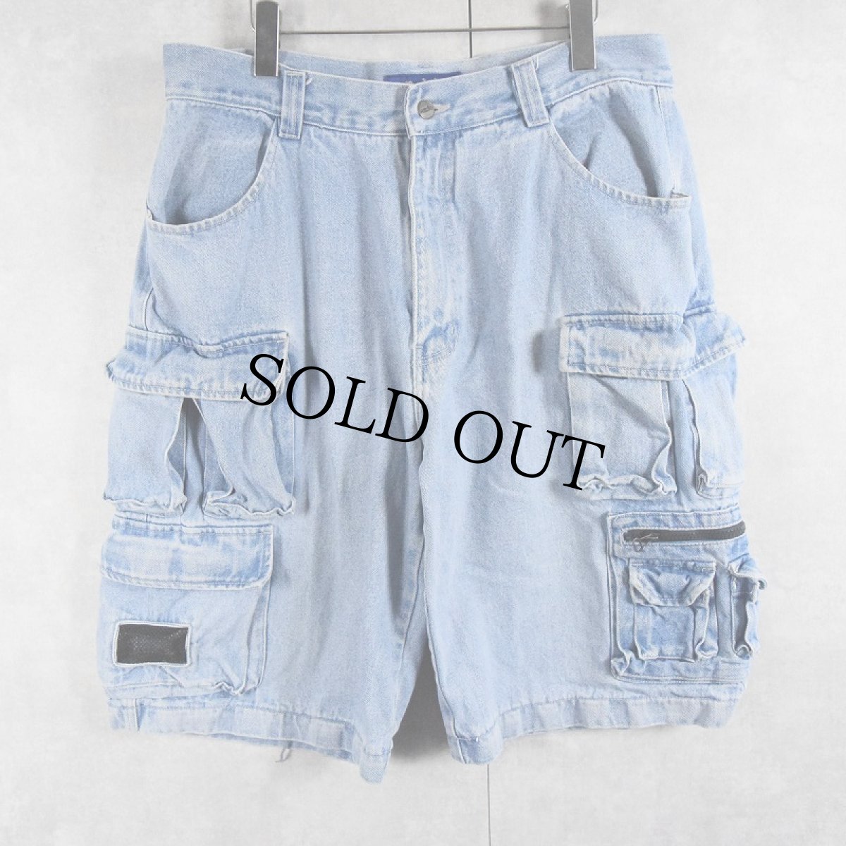 画像2: machine デニムカーゴショーツ W35 (2)