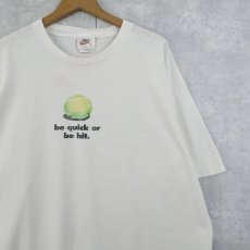 画像2: 2000's NIKE "are you o.k.?" テニスボールプリントTシャツ XL (2)
