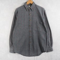 画像1: THE TERRITORY AHEAD 総柄織り コットンボタンダウンシャツ M (1)