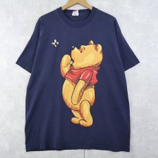画像1: 90's Disney Pooh キャラクタープリントTシャツ NAVY (1)