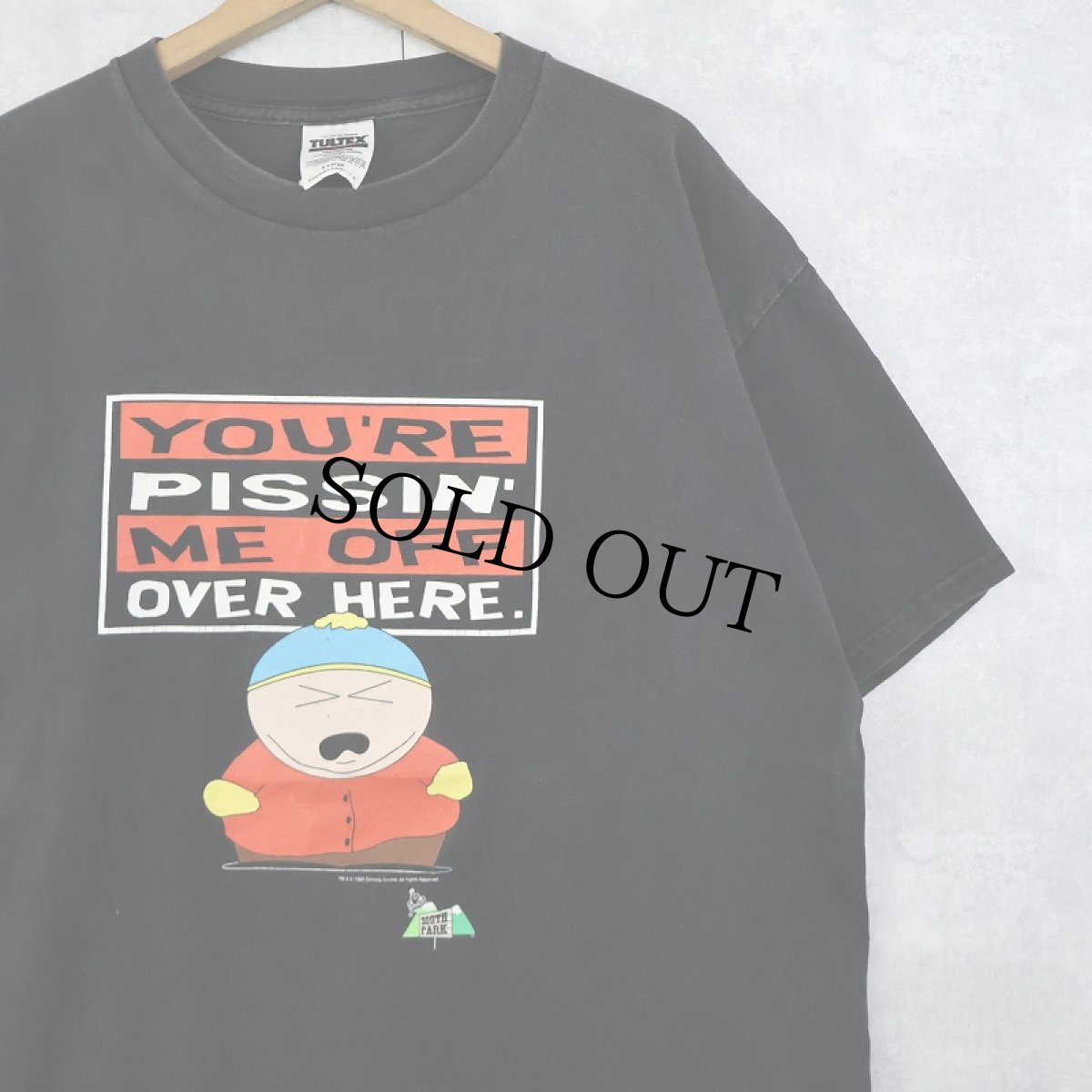 画像1: 90's SOUTH PARK "YOU'RE PISSIN' ME OFF OVER HERE." キャラクタープリントTシャツ BLACK XL (1)