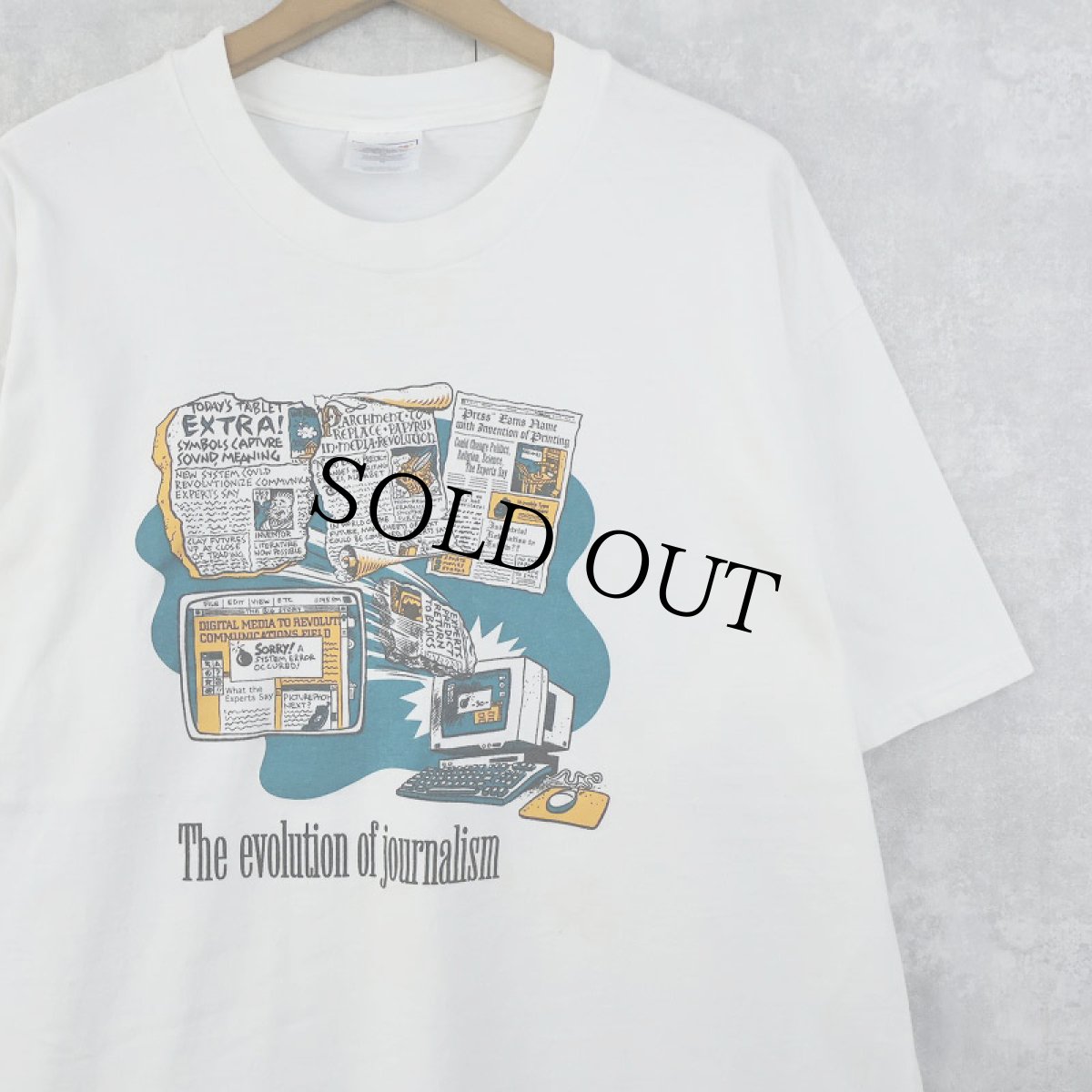 画像1: 2000's "The evolution of journalism" プリントTシャツ XL (1)