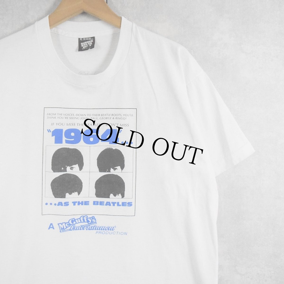 画像1: 80〜90's 1964 as The Beatles USA製 トリビュートバンド プリントTシャツ XL (1)
