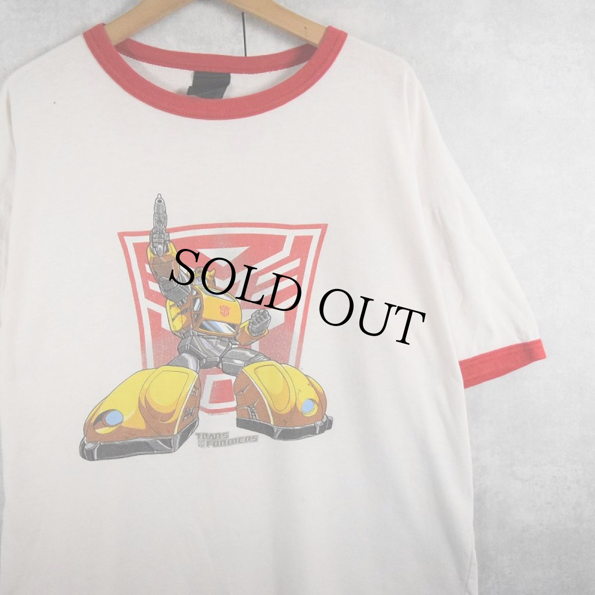 画像1: 2000's Transformers "BUMBLEBEE" アニメプリントリンガーTシャツ (1)