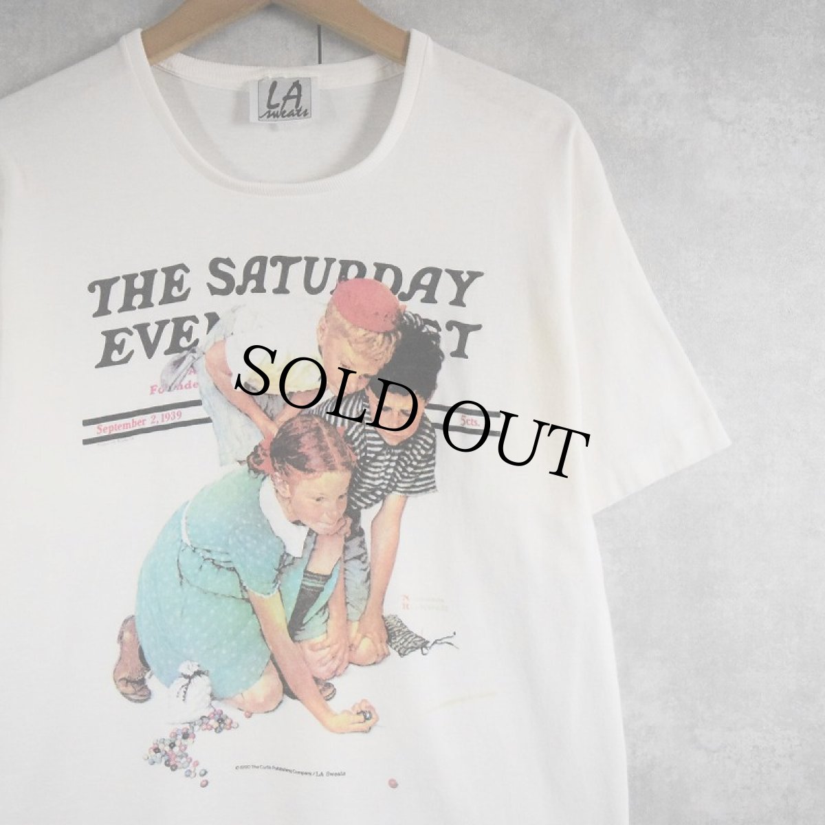 画像1: 90's Norman Rockwell USA製 "The Saturday Evening Post" アートプリントTシャツ XL (1)