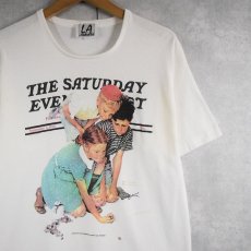 画像1: 90's Norman Rockwell USA製 "The Saturday Evening Post" アートプリントTシャツ XL (1)