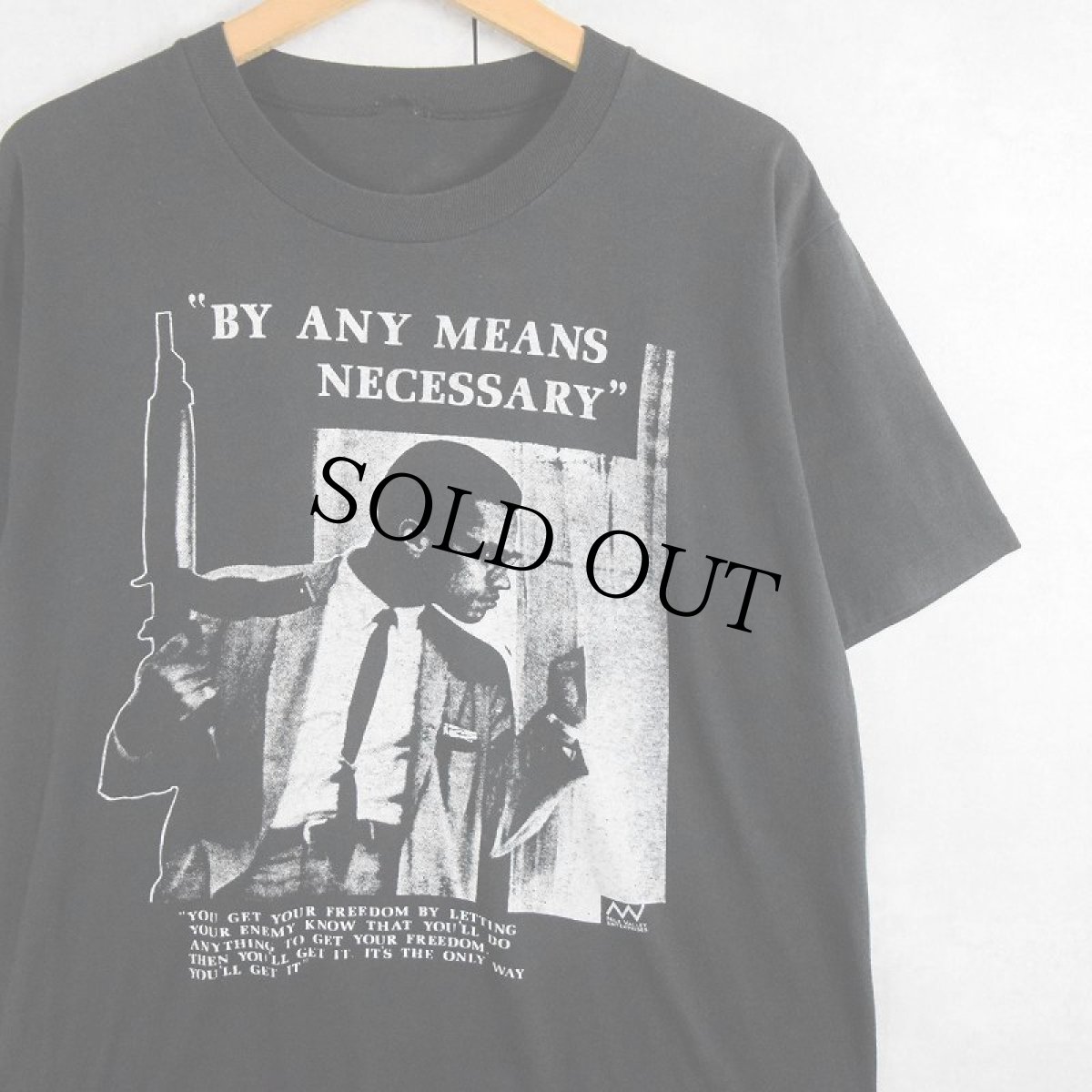 画像1: 90's Malcolm X 偉人プリントTシャツ BLACK (1)