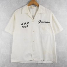 画像2: 70's NAT NAST "Cardinal" プリントボーリングシャツ L (2)