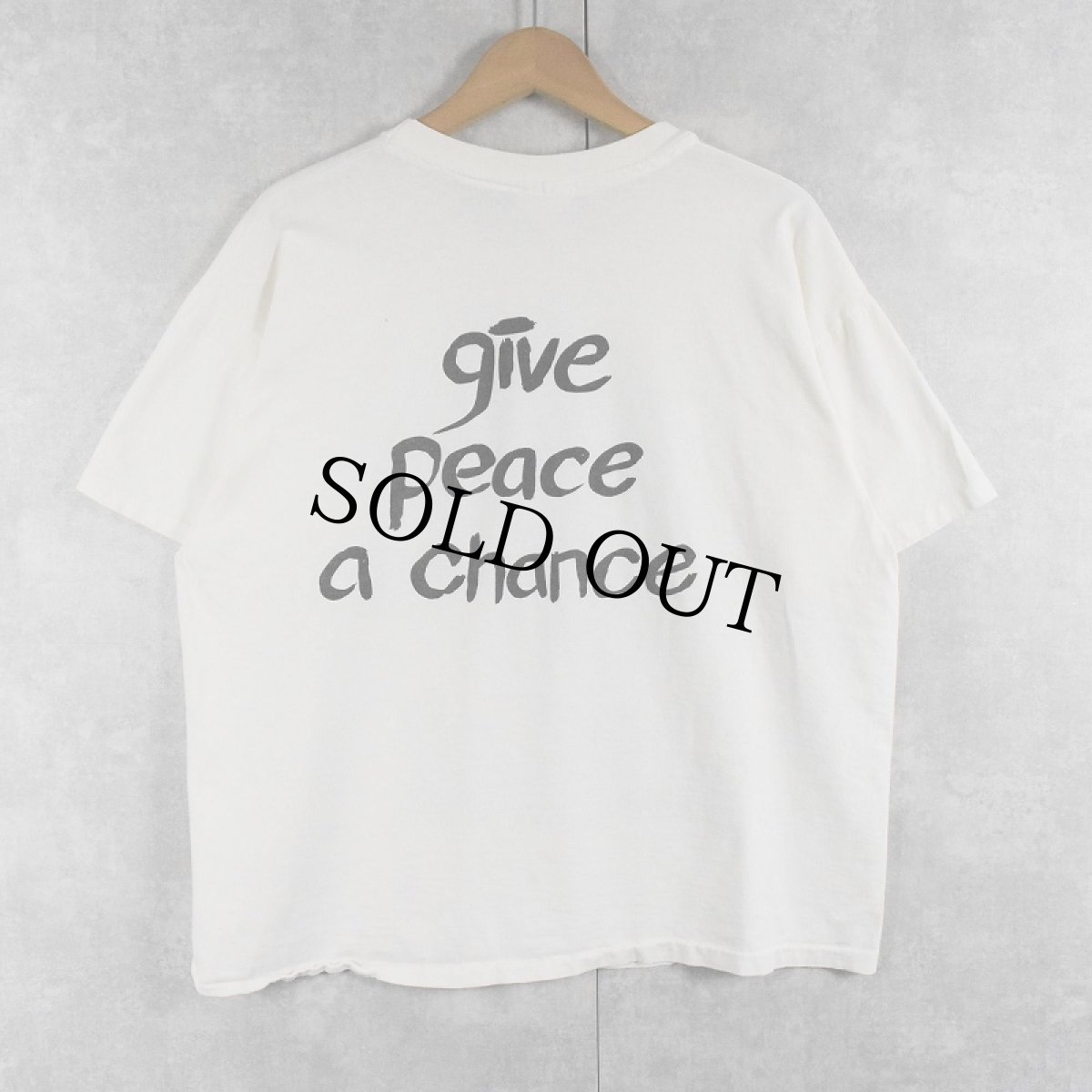 画像2: 90's JOHN LENNON USA製 "IMAGINE GIVE PEACE A CHANCE" シンガーソングライター プリントTシャツ XL (2)