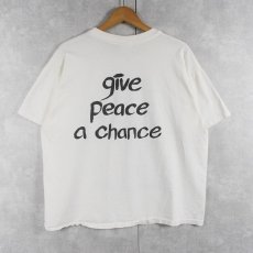 画像2: 90's JOHN LENNON USA製 "IMAGINE GIVE PEACE A CHANCE" シンガーソングライター プリントTシャツ XL (2)