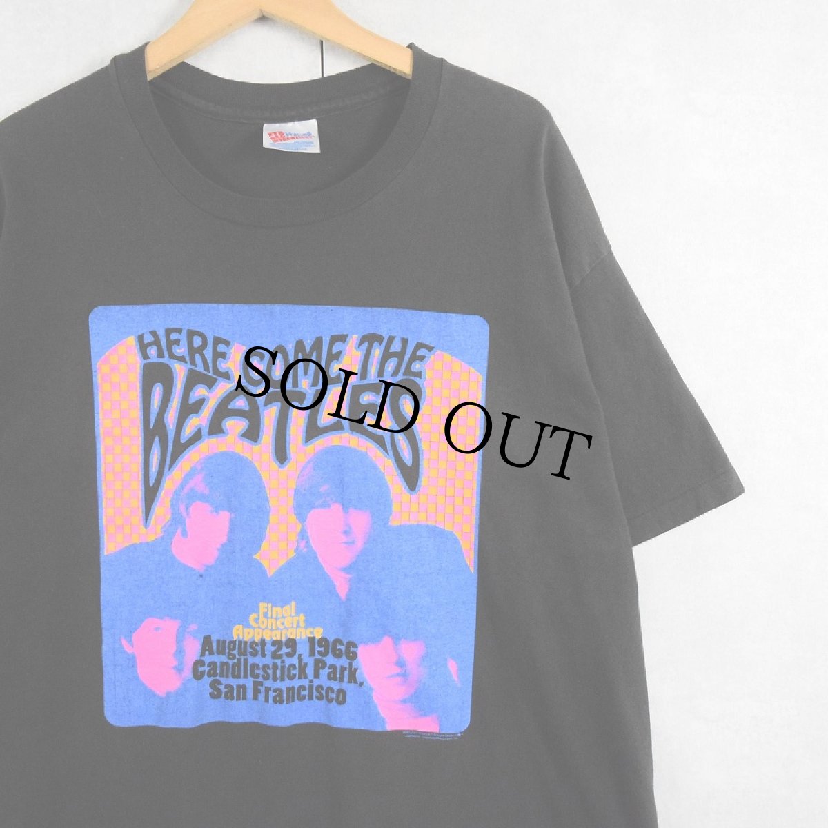 画像1: 90's THE BEATLES USA製 ロックバンド プリントTシャツ BLACK XL (1)