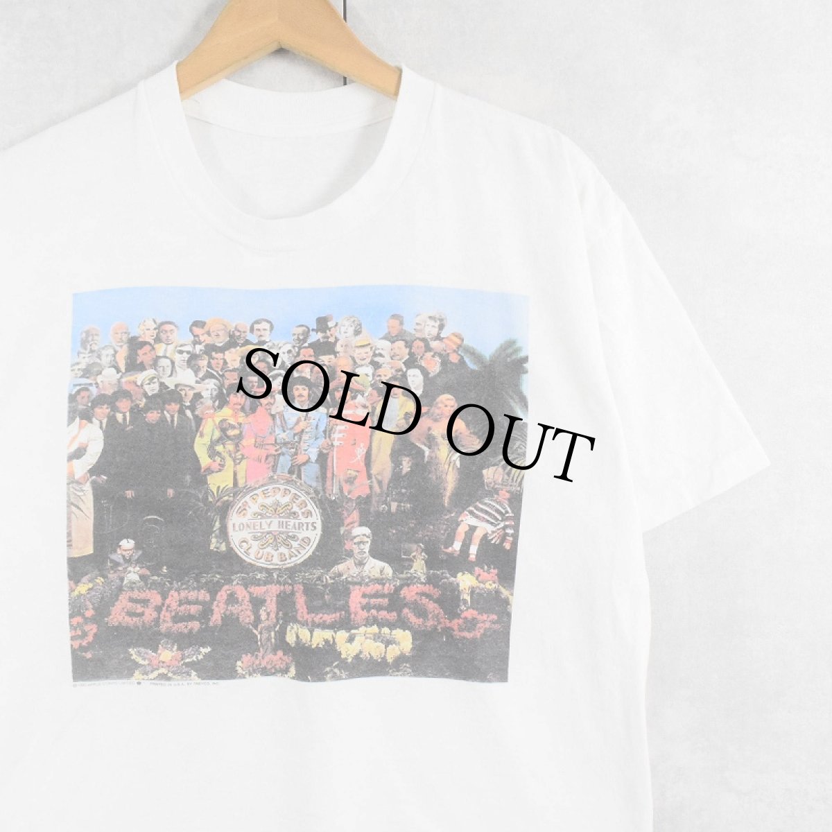 画像1: THE BEATLES "Sgt Pepper's Lonely Hearts Club Band" ロックバンドプリントTシャツ (1)