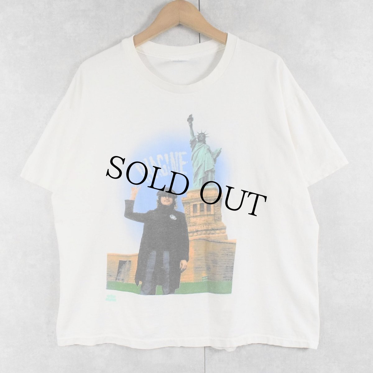 画像1: 90's JOHN LENNON USA製 "IMAGINE GIVE PEACE A CHANCE" シンガーソングライター プリントTシャツ XL (1)