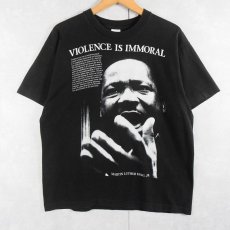 画像1: 90's Martin Luther King, Jr USA製 偉人プリントTシャツ BLACK L (1)