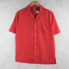 画像1: POLO Ralph Lauren コットン × シルク オープンカラーシャツ S (1)