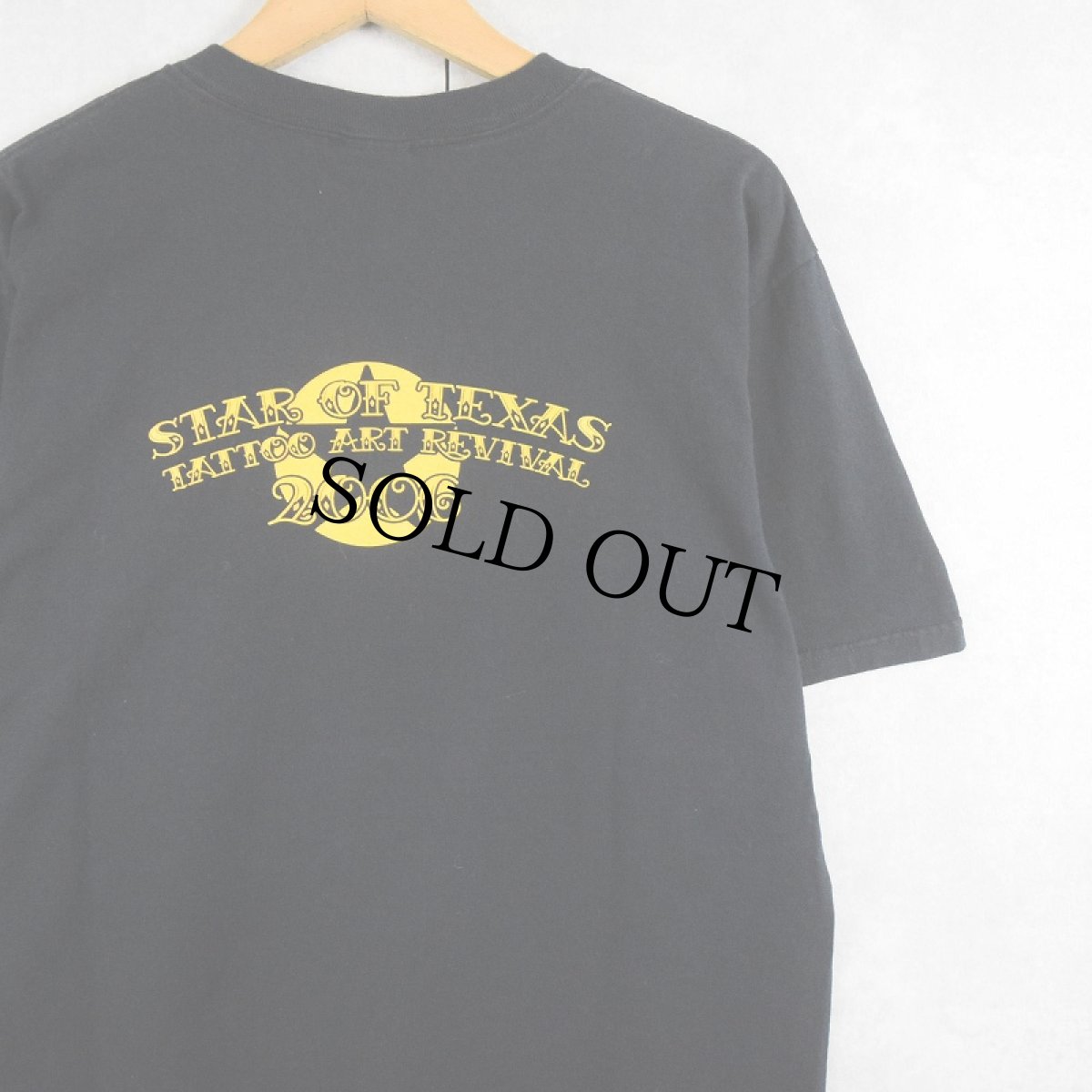 画像2: 2000's "STAR OF TEXAS TATTOO ART REVIVAL" イラストプリントTシャツ BLACK M (2)